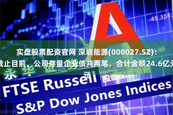 实盘股票配资官网 深圳能源(000027.SZ)：截止目前，公司存量企业债共两笔，合计金额24.6亿元