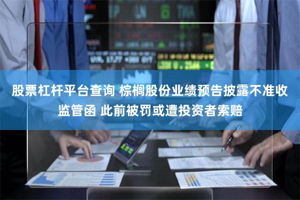 股票杠杆平台查询 棕榈股份业绩预告披露不准收监管函 此前被罚或遭投资者索赔