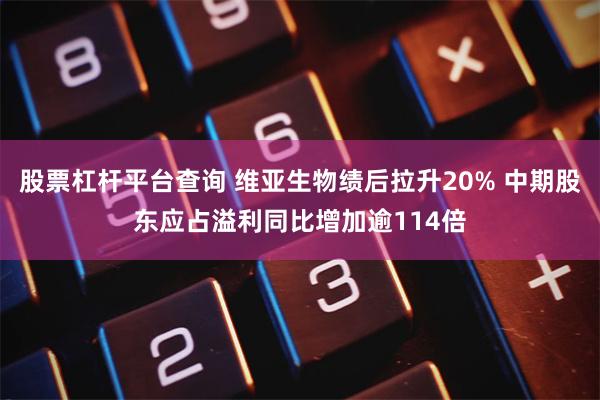 股票杠杆平台查询 维亚生物绩后拉升20% 中期股东应占溢利同比增加逾114倍