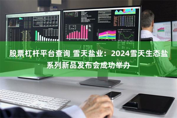 股票杠杆平台查询 雪天盐业：2024雪天生态盐系列新品发布会成功举办