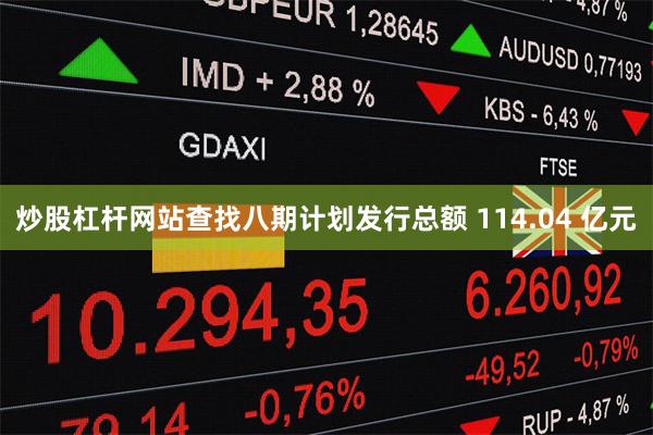 炒股杠杆网站查找八期计划发行总额 114.04 亿元