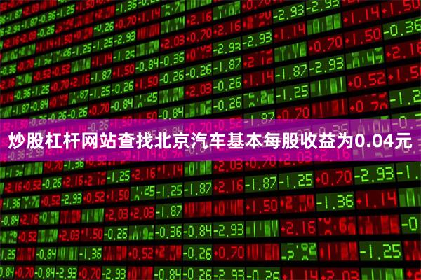 炒股杠杆网站查找北京汽车基本每股收益为0.04元