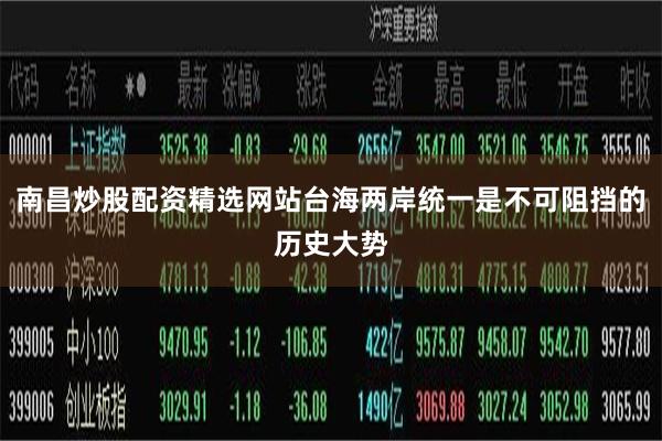 南昌炒股配资精选网站台海两岸统一是不可阻挡的历史大势